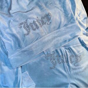 Juicy Couture Velour Track Suit Frosted Light Blue medium